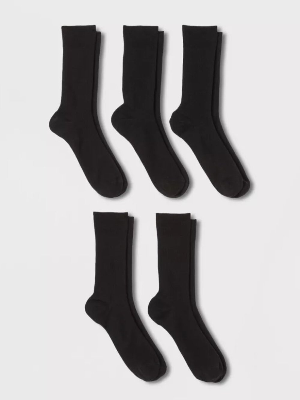 Men's Ribbed Knit Dress Socks 5pk - Goodfellow & Co™ Black 7-12